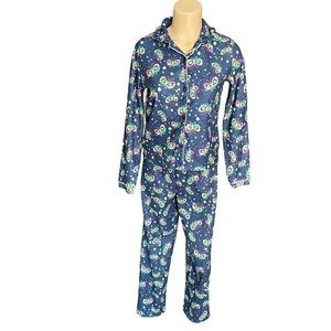 FADED GLORY Winter Pajama Set Blue with Butterflies Girls Size XL (14-16)